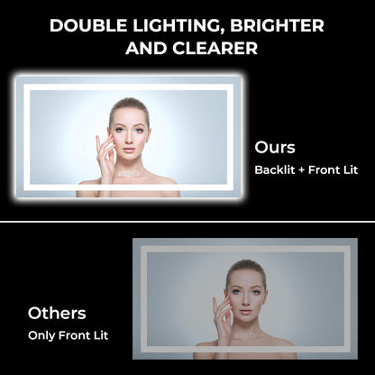 60x36 LED Bathroom Mirror with Lights, Lighted Vanity Mirror - Colors B