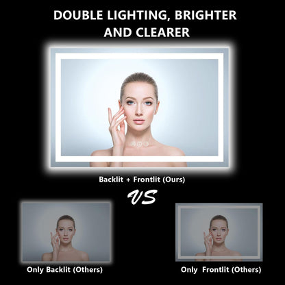 60x36 LED Bathroom Mirror with Lights, Lighted Vanity Mirror - Colors B