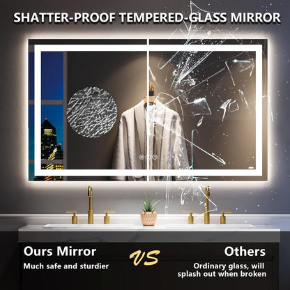 60x36 LED Bathroom Mirror with Lights, Lighted Vanity Mirror - Colors B