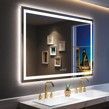 60x36 LED Bathroom Mirror with Lights, Lighted Vanity Mirror - Colors B