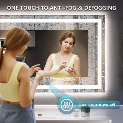 60x36 LED Bathroom Mirror with Lights, Lighted Vanity Mirror - Colors B