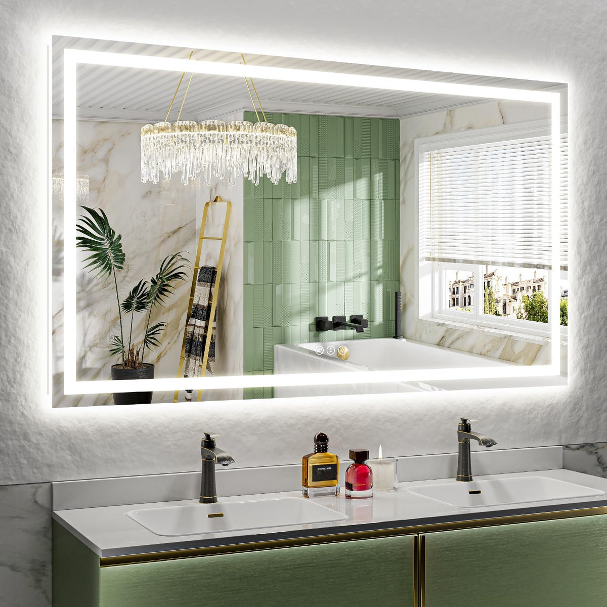 60x36 LED Bathroom Mirror with Lights, Lighted Vanity Mirror - Colors B