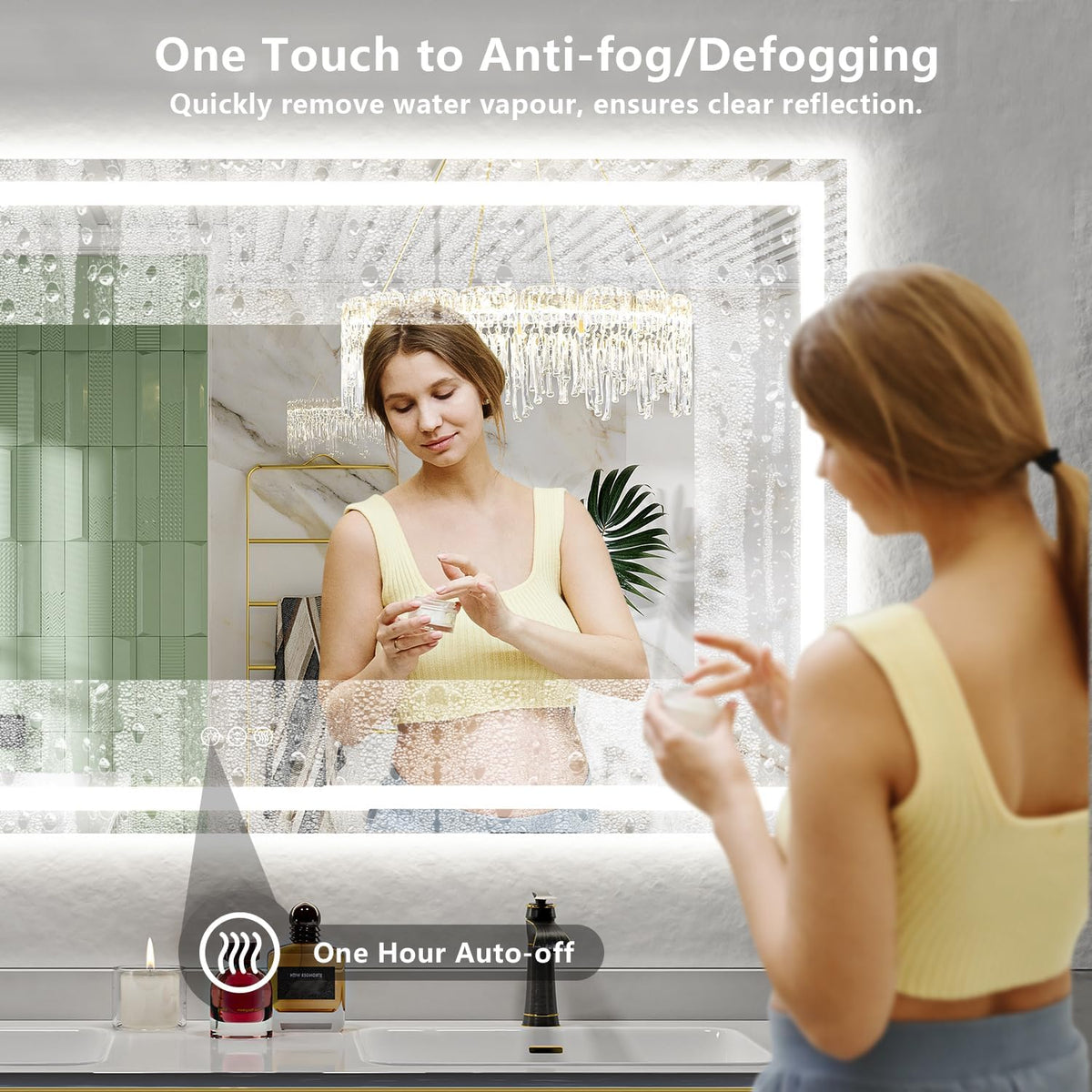 60x36 LED Bathroom Mirror with Lights, Lighted Vanity Mirror - Colors B