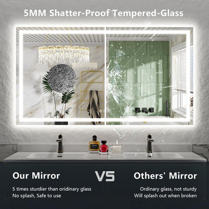 60x36 LED Bathroom Mirror with Lights, Lighted Vanity Mirror - Colors B