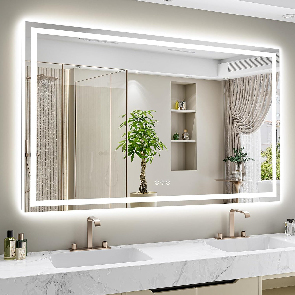 60x36 LED Bathroom Mirror with Lights, Lighted Vanity Mirror - Colors B