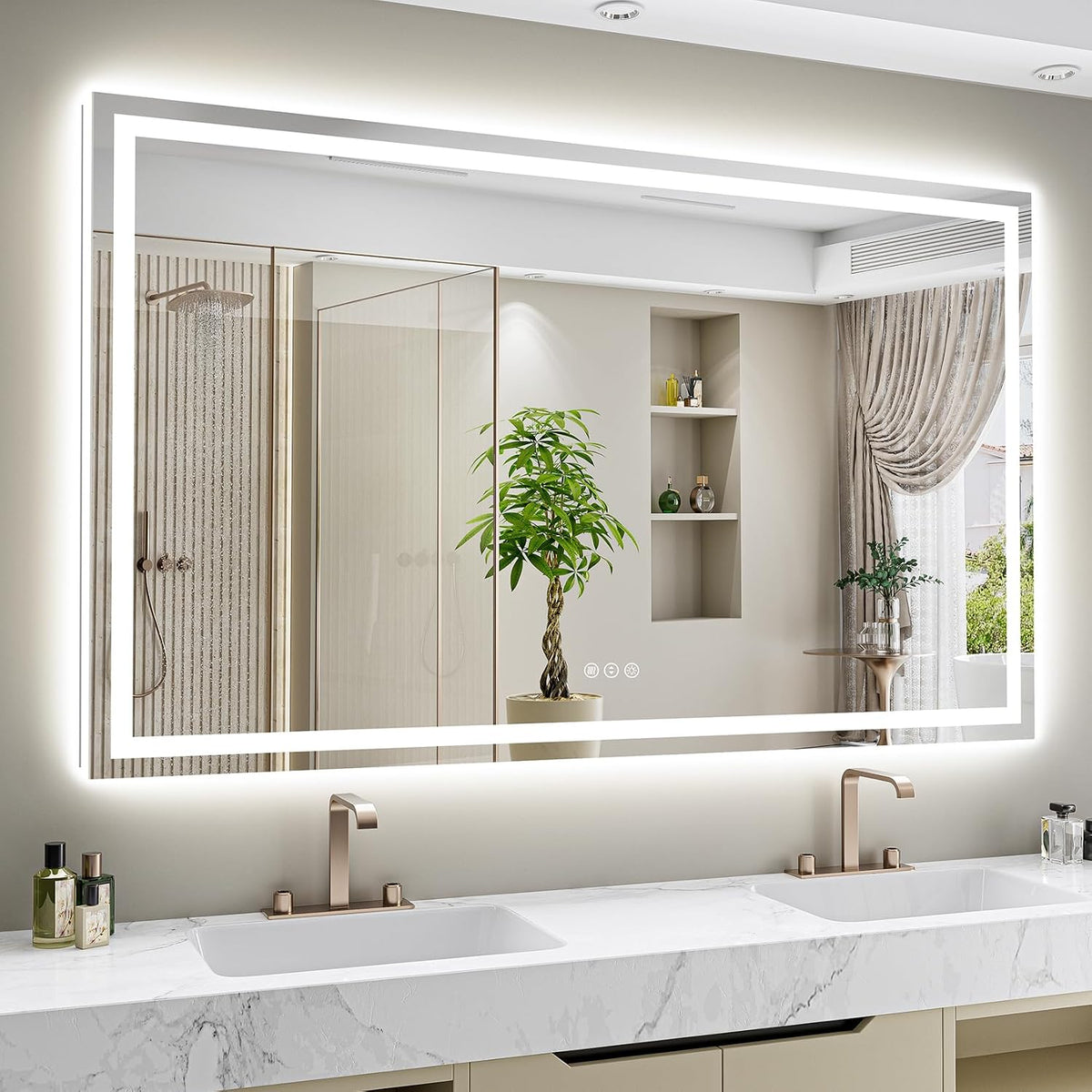 60x36 LED Bathroom Mirror with Lights, Lighted Vanity Mirror - Colors B