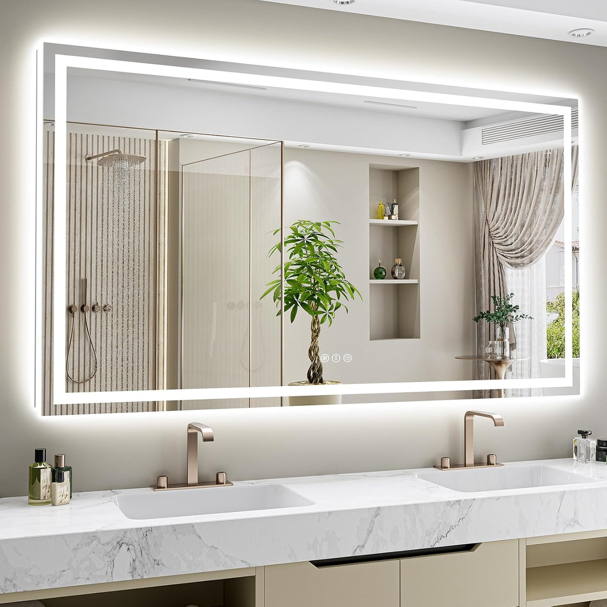60x36 LED Bathroom Mirror with Lights, Lighted Vanity Mirror - Colors B