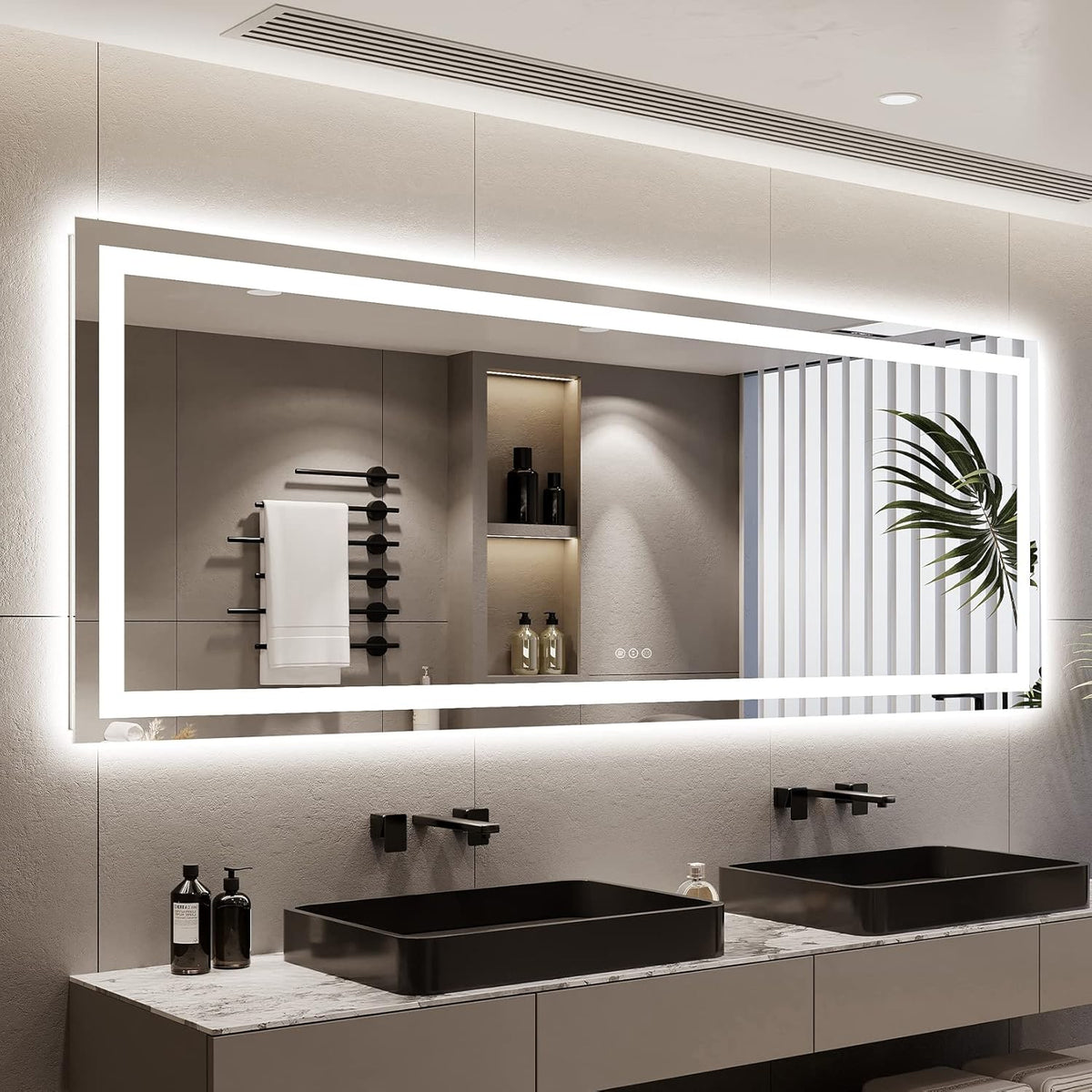 60x36 LED Bathroom Mirror with Lights, Lighted Vanity Mirror - Colors B