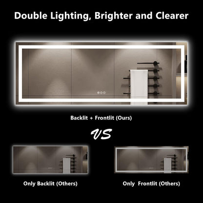 60x36 LED Bathroom Mirror with Lights, Lighted Vanity Mirror - Colors B