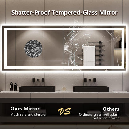 60x36 LED Bathroom Mirror with Lights, Lighted Vanity Mirror - Colors B