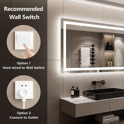 60x36 LED Bathroom Mirror with Lights, Lighted Vanity Mirror - Colors B