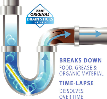 ° Sani Sticks Drain Cleaner and Deodorizer, 24 Sticks, Lemon Scent