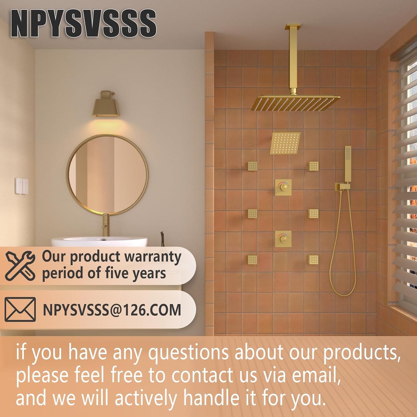 2 Way Push Button Thermostatic Shower Diverter Mixing Valve, Concealed 2 Outlet Multi Function Can Control temperature and Separate with Free Combination,Matte Black