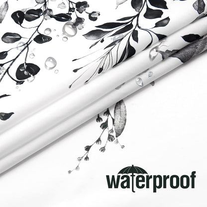 Grey Eucalyptus Shower Curtain, Watercolor Floral Print, 72x72