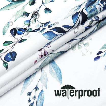 Grey Eucalyptus Shower Curtain, Watercolor Floral Print, 72x72