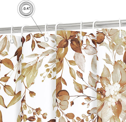 Grey Eucalyptus Shower Curtain, Watercolor Floral Print, 72x72