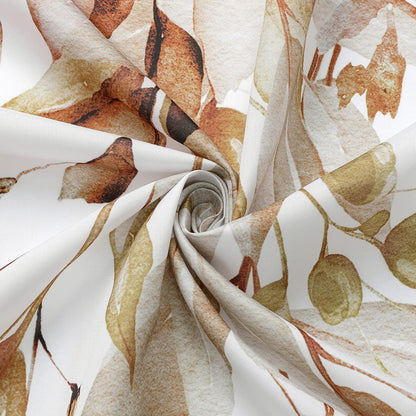 Grey Eucalyptus Shower Curtain, Watercolor Floral Print, 72x72