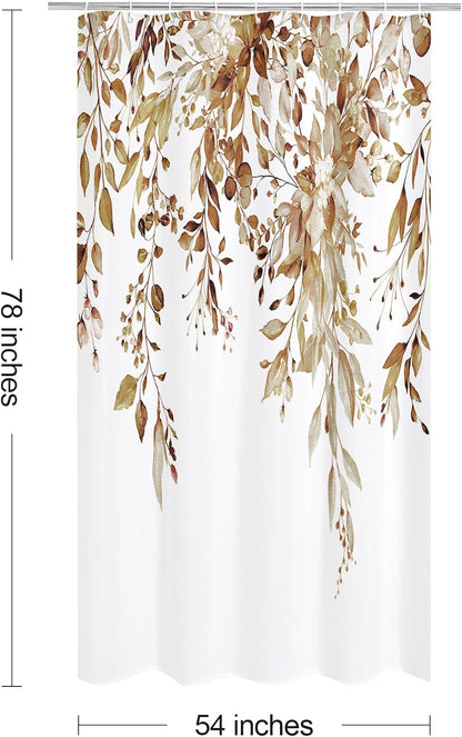 Grey Eucalyptus Shower Curtain, Watercolor Floral Print, 72x72
