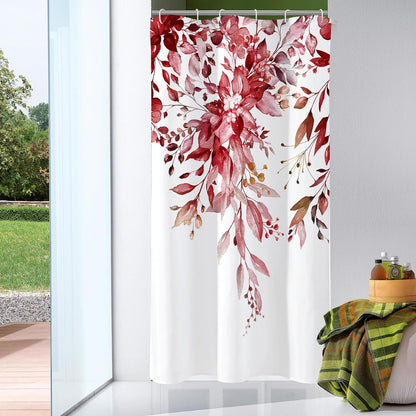Grey Eucalyptus Shower Curtain, Watercolor Floral Print, 72x72