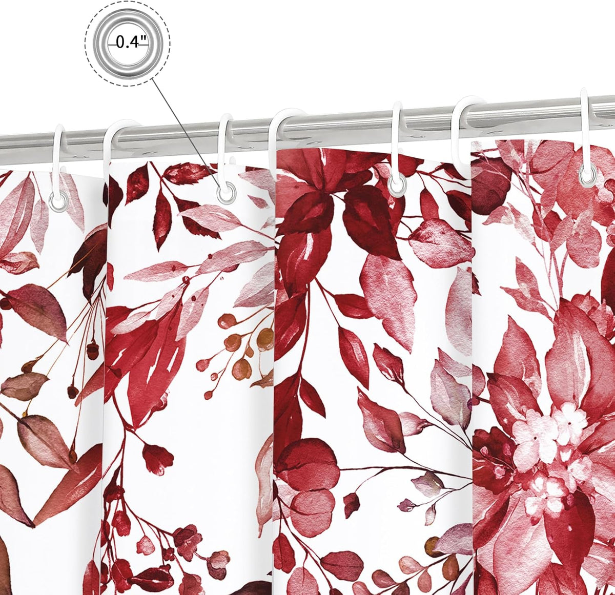 Grey Eucalyptus Shower Curtain, Watercolor Floral Print, 72x72