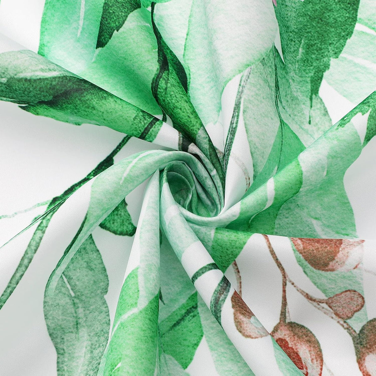 Grey Eucalyptus Shower Curtain, Watercolor Floral Print, 72x72