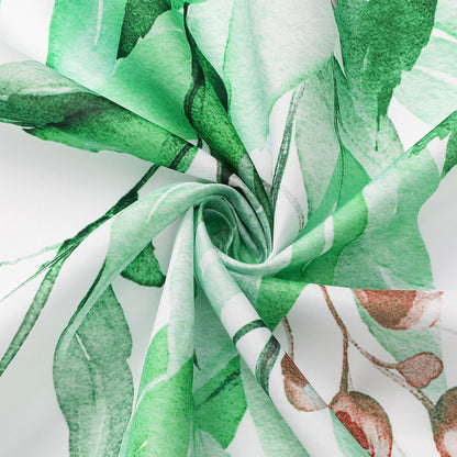 Grey Eucalyptus Shower Curtain, Watercolor Floral Print, 72x72