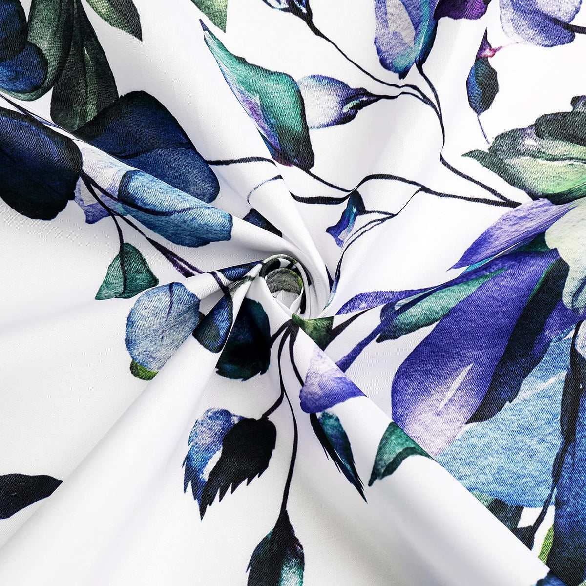 Grey Eucalyptus Shower Curtain, Watercolor Floral Print, 72x72