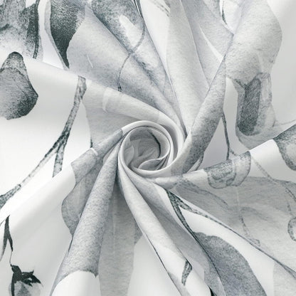 Grey Eucalyptus Shower Curtain, Watercolor Floral Print, 72x72