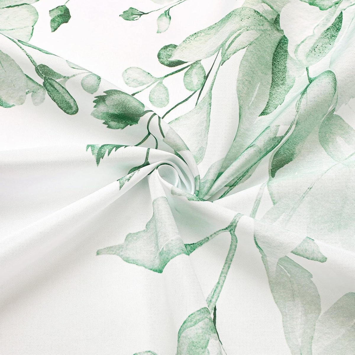 Grey Eucalyptus Shower Curtain, Watercolor Floral Print, 72x72