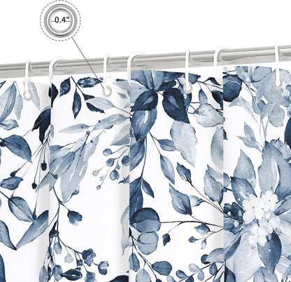 Grey Eucalyptus Shower Curtain, Watercolor Floral Print, 72x72
