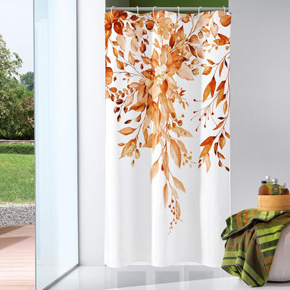 Grey Eucalyptus Shower Curtain, Watercolor Floral Print, 72x72