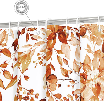 Grey Eucalyptus Shower Curtain, Watercolor Floral Print, 72x72