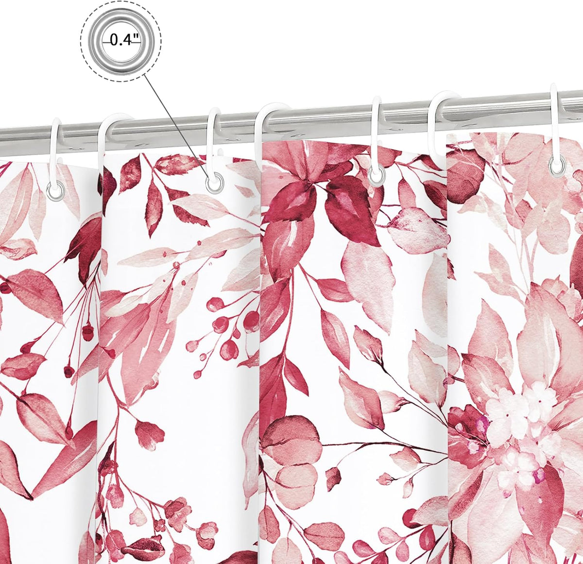 Grey Eucalyptus Shower Curtain, Watercolor Floral Print, 72x72