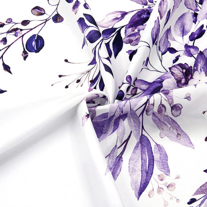 Grey Eucalyptus Shower Curtain, Watercolor Floral Print, 72x72