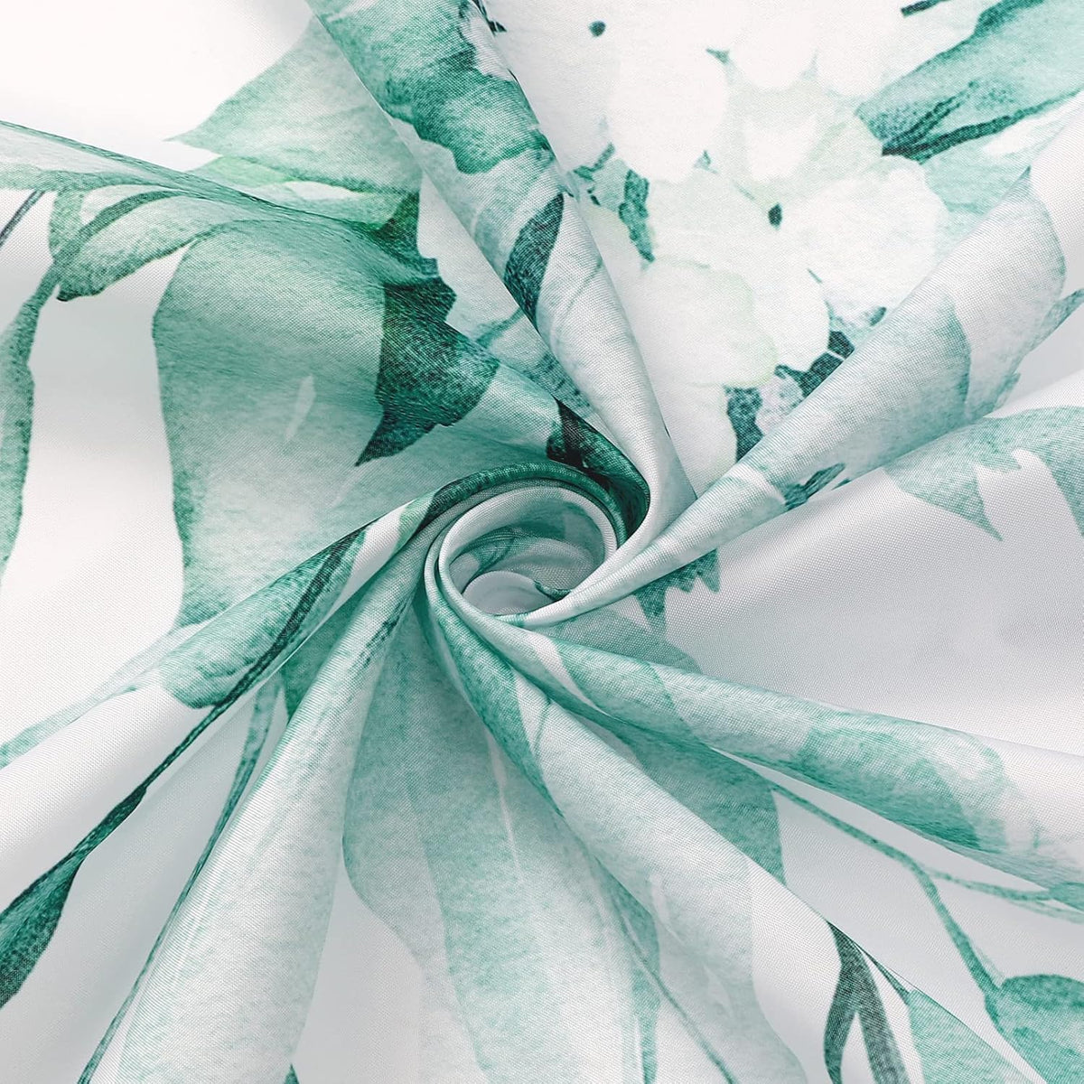 Grey Eucalyptus Shower Curtain, Watercolor Floral Print, 72x72