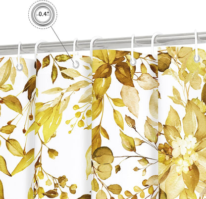 Grey Eucalyptus Shower Curtain, Watercolor Floral Print, 72x72