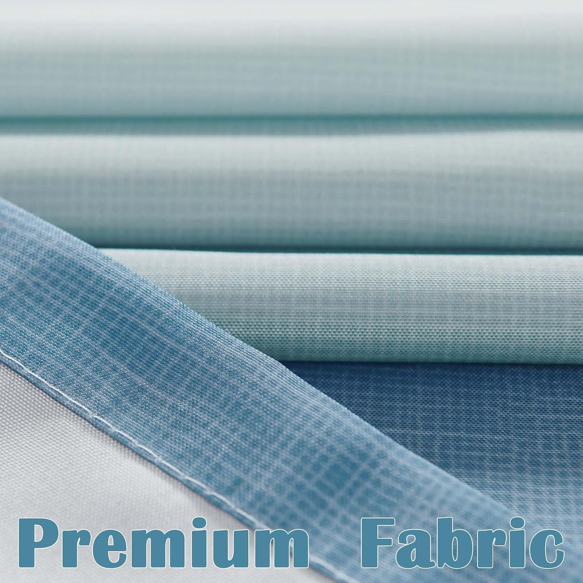 Ombre Ocean Blue Shower Curtain for Bathroom 70x72 Inch 12 Hooks