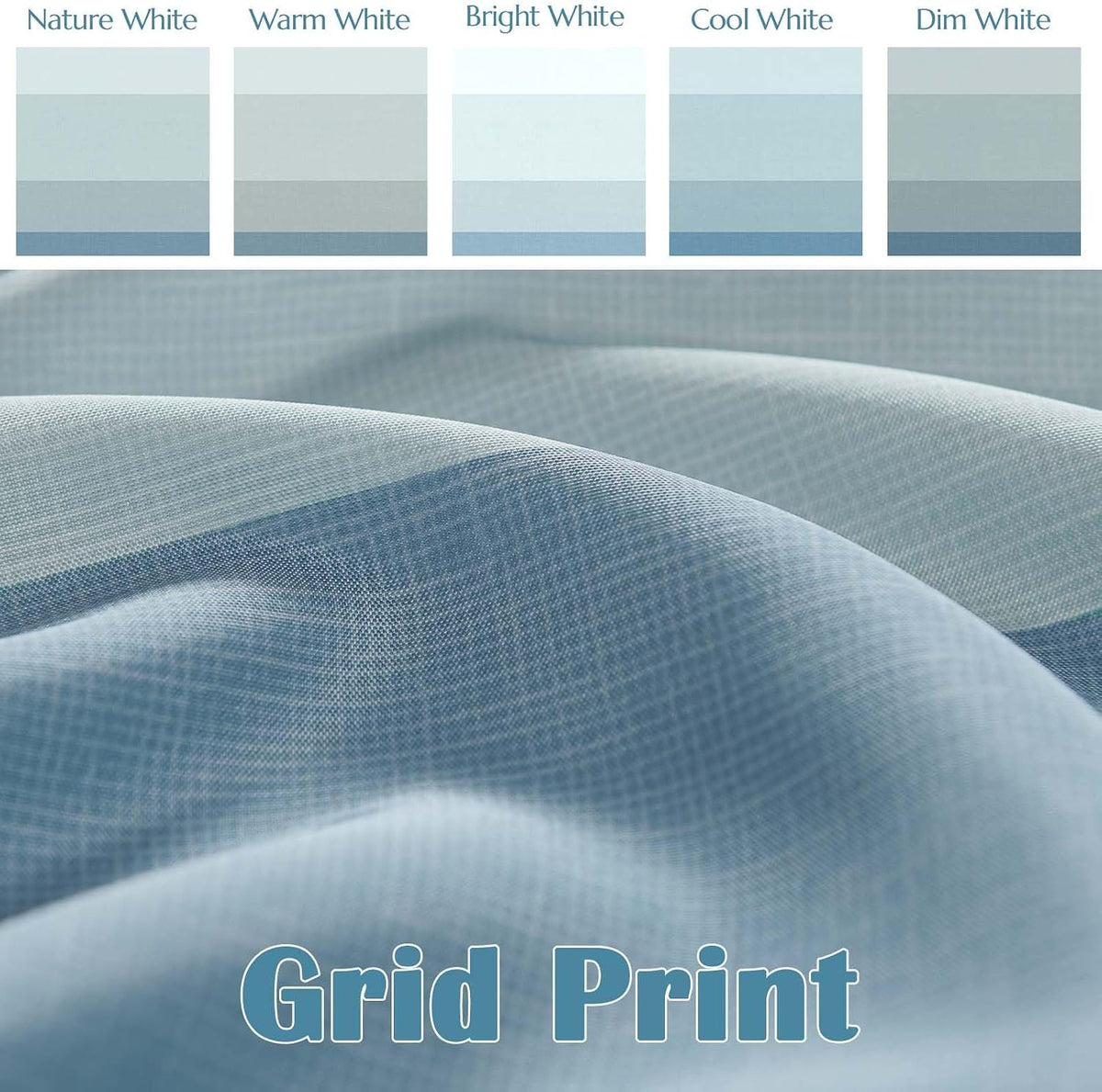 Ombre Ocean Blue Shower Curtain for Bathroom 70x72 Inch 12 Hooks