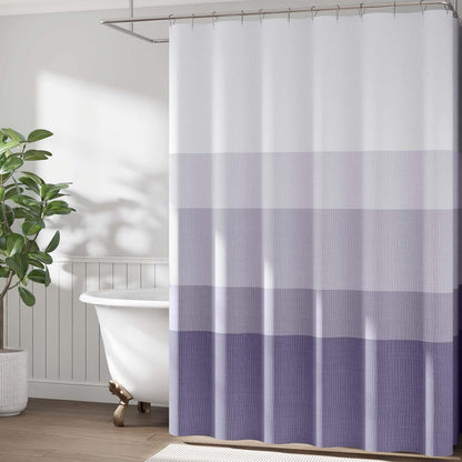 Ombre Ocean Blue Shower Curtain for Bathroom 70x72 Inch 12 Hooks