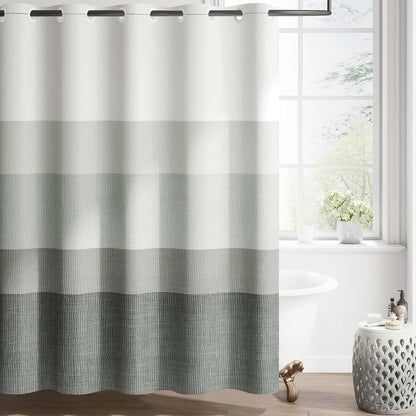 Ombre Ocean Blue Shower Curtain for Bathroom 70x72 Inch 12 Hooks