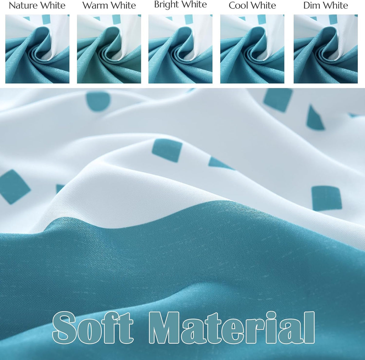 Ombre Ocean Blue Shower Curtain for Bathroom 70x72 Inch 12 Hooks