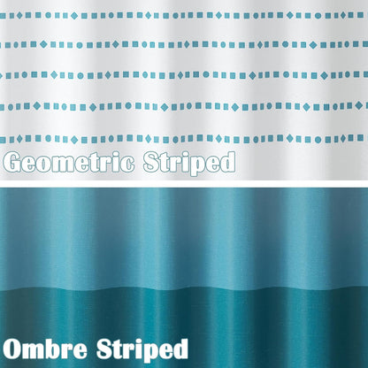 Ombre Ocean Blue Shower Curtain for Bathroom 70x72 Inch 12 Hooks