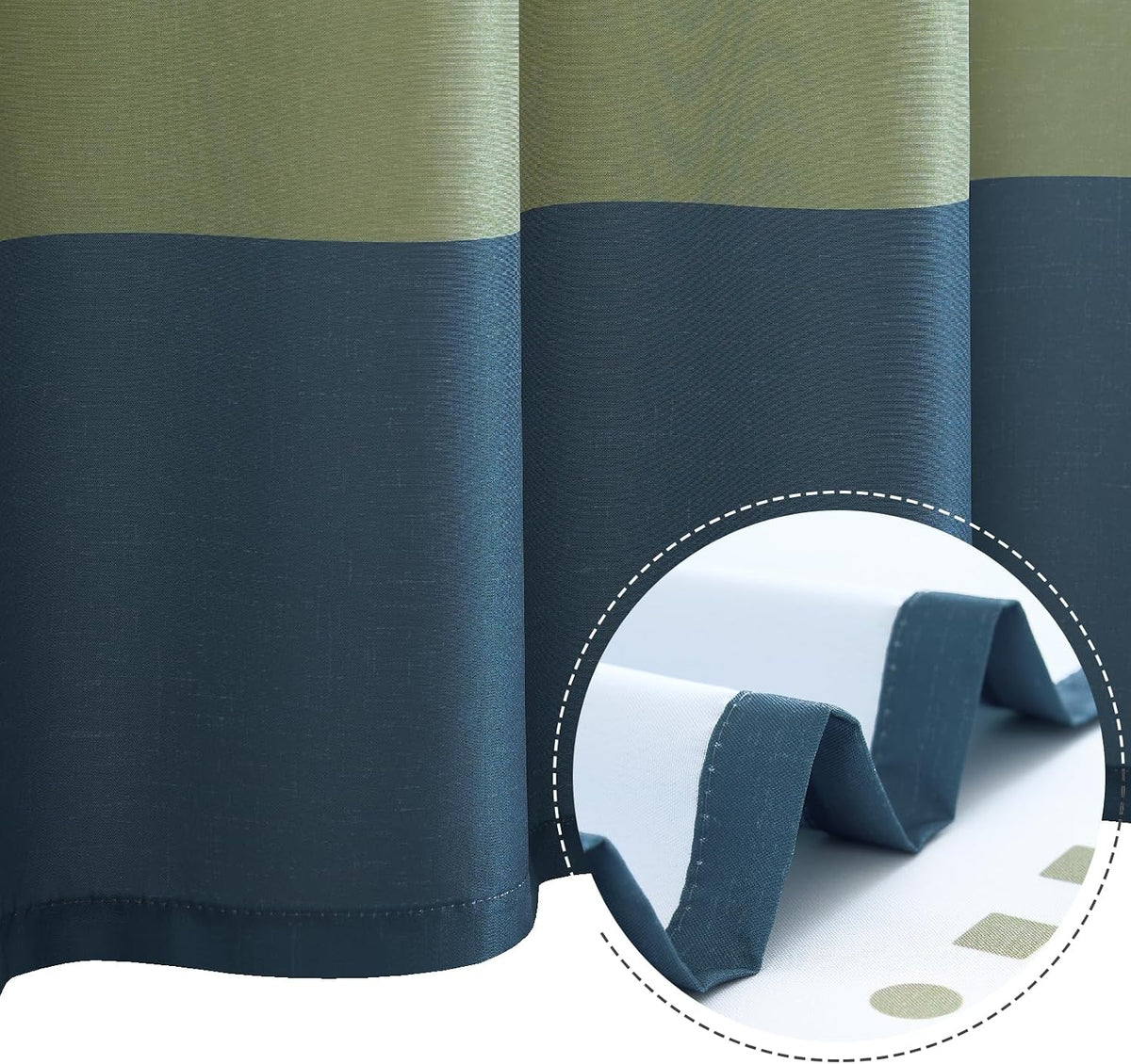 Ombre Ocean Blue Shower Curtain for Bathroom 70x72 Inch 12 Hooks