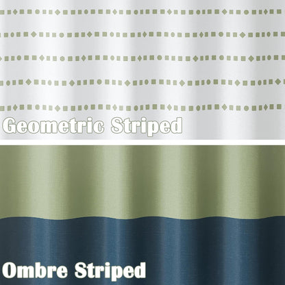 Ombre Ocean Blue Shower Curtain for Bathroom 70x72 Inch 12 Hooks
