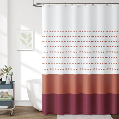 Ombre Ocean Blue Shower Curtain for Bathroom 70x72 Inch 12 Hooks