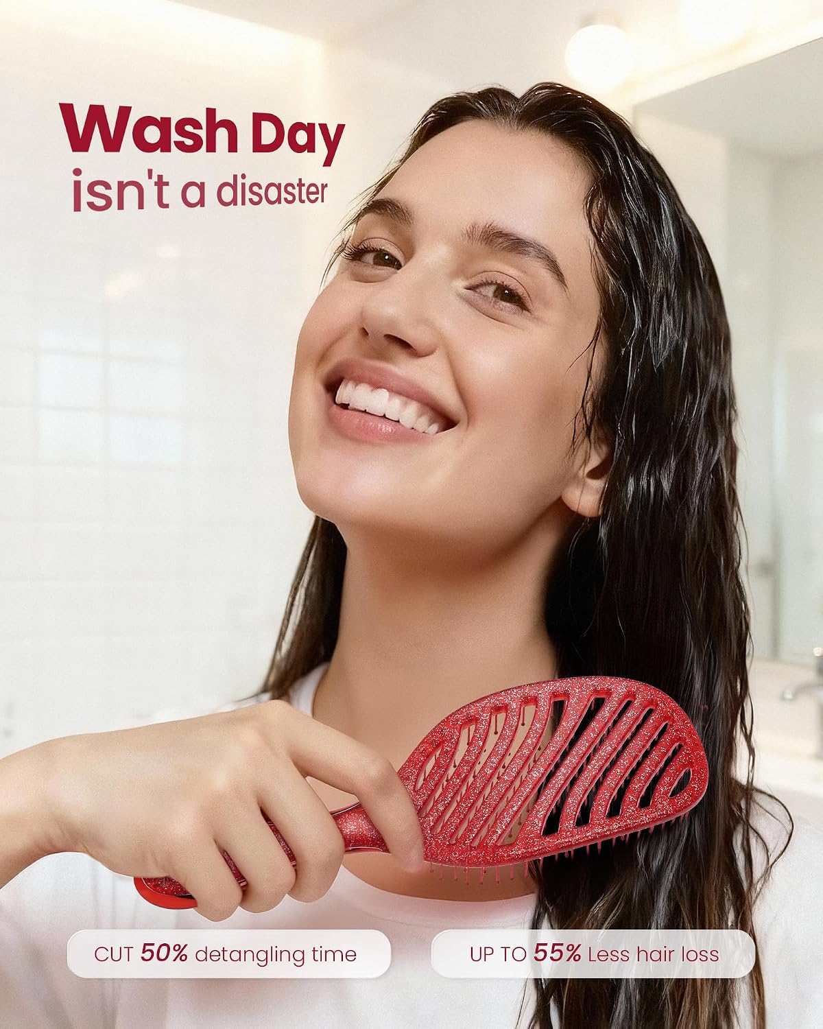 Detangling Brush, Wet Dry Detangler Brush, Soft Detangle Hairbrush