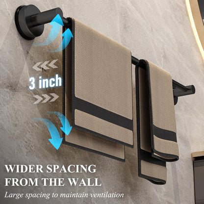 Towel Bar for Bathroom Wall,Adjustable 12~21 Inch Towel Racks for Bathroom Wall Mounted, Towel Holder for Glass Shower Door,Bathroom Accessories,Apparment Essentials,Home Decor-Silver