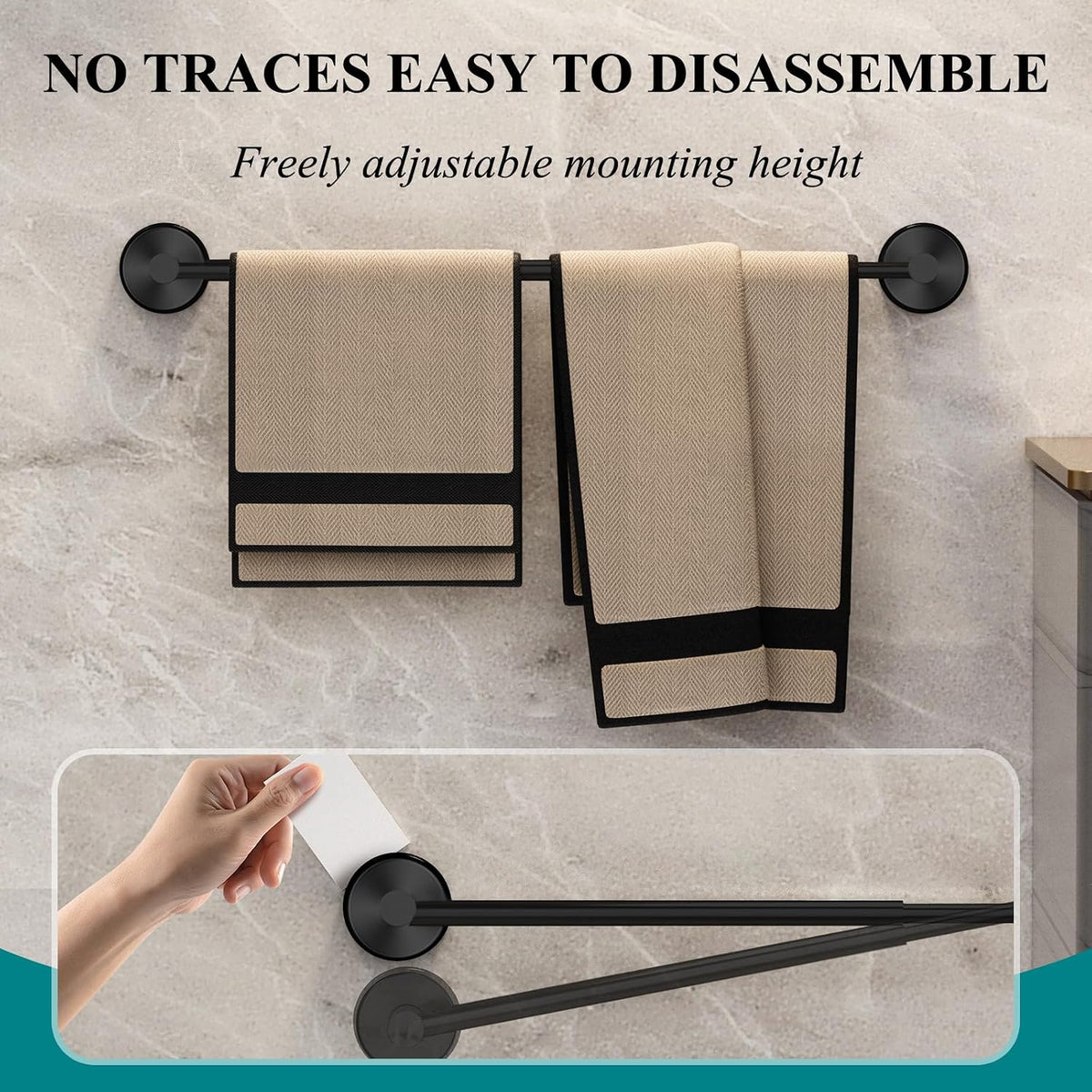 Towel Bar for Bathroom Wall,Adjustable 12~21 Inch Towel Racks for Bathroom Wall Mounted, Towel Holder for Glass Shower Door,Bathroom Accessories,Apparment Essentials,Home Decor-Silver