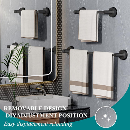 Towel Bar for Bathroom Wall,Adjustable 12~21 Inch Towel Racks for Bathroom Wall Mounted, Towel Holder for Glass Shower Door,Bathroom Accessories,Apparment Essentials,Home Decor-Silver