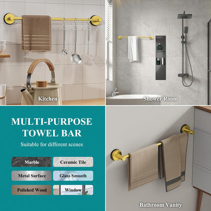 Towel Bar for Bathroom Wall,Adjustable 12~21 Inch Towel Racks for Bathroom Wall Mounted, Towel Holder for Glass Shower Door,Bathroom Accessories,Apparment Essentials,Home Decor-Silver